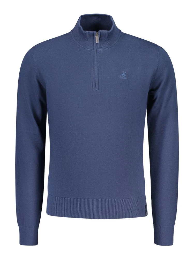 Blue Cotton Men's Sweater