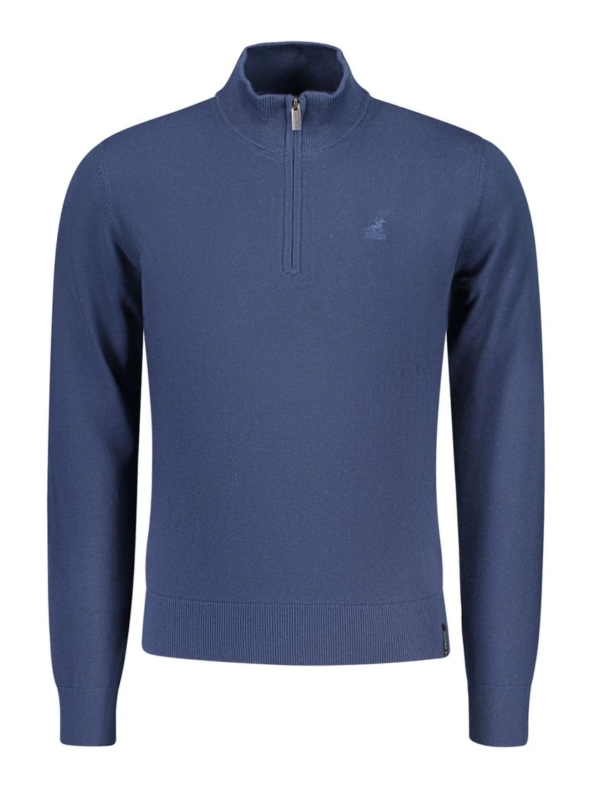 Blue Cotton Men's Sweater