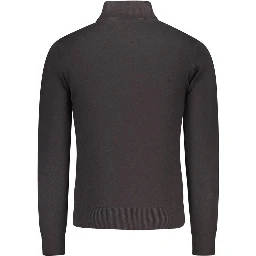 Black Cotton Men's Sweater