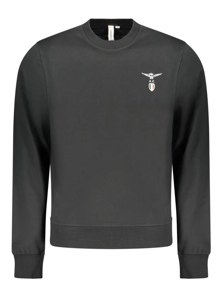 Black Cotton Mens Sweatshirt