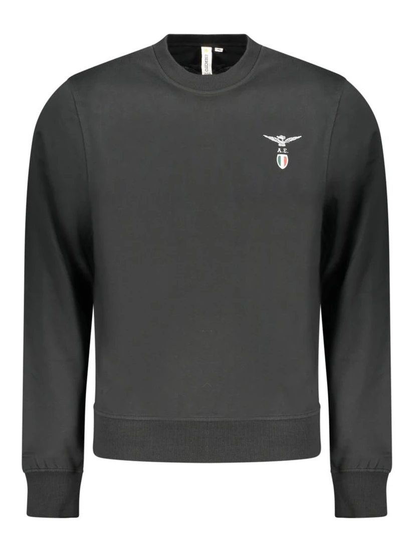 Black Cotton Mens Sweatshirt