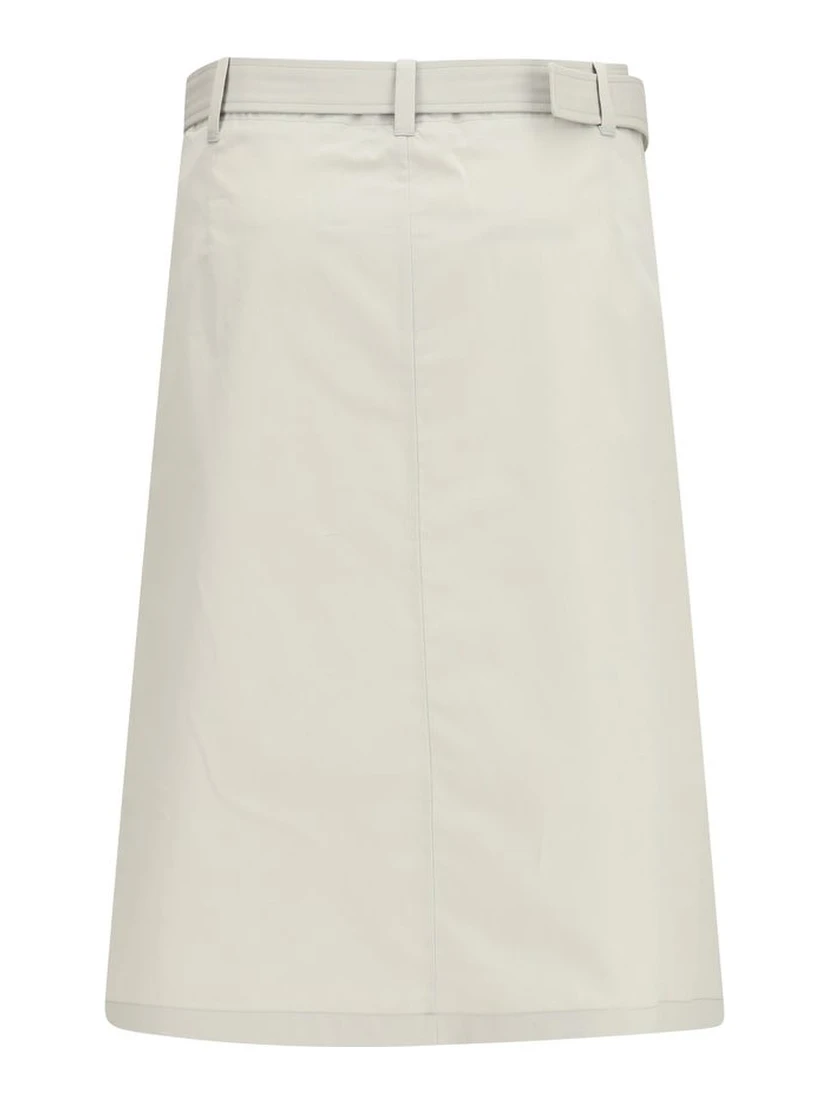 Gray Cotton Long Skirt