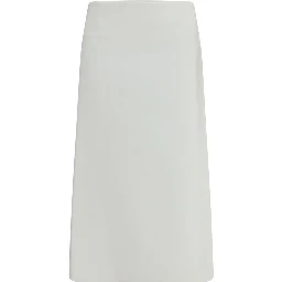White Cotton Midi Skirt