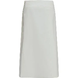 White Cotton Midi Skirt