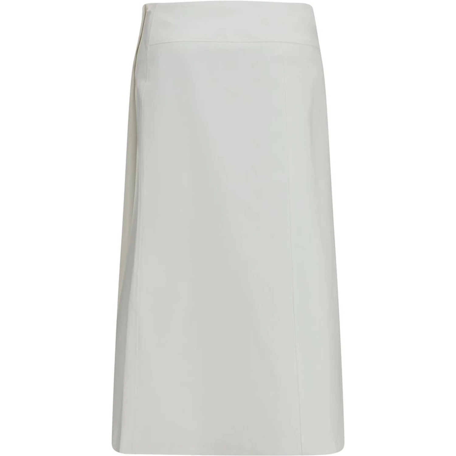 White Cotton Midi Skirt