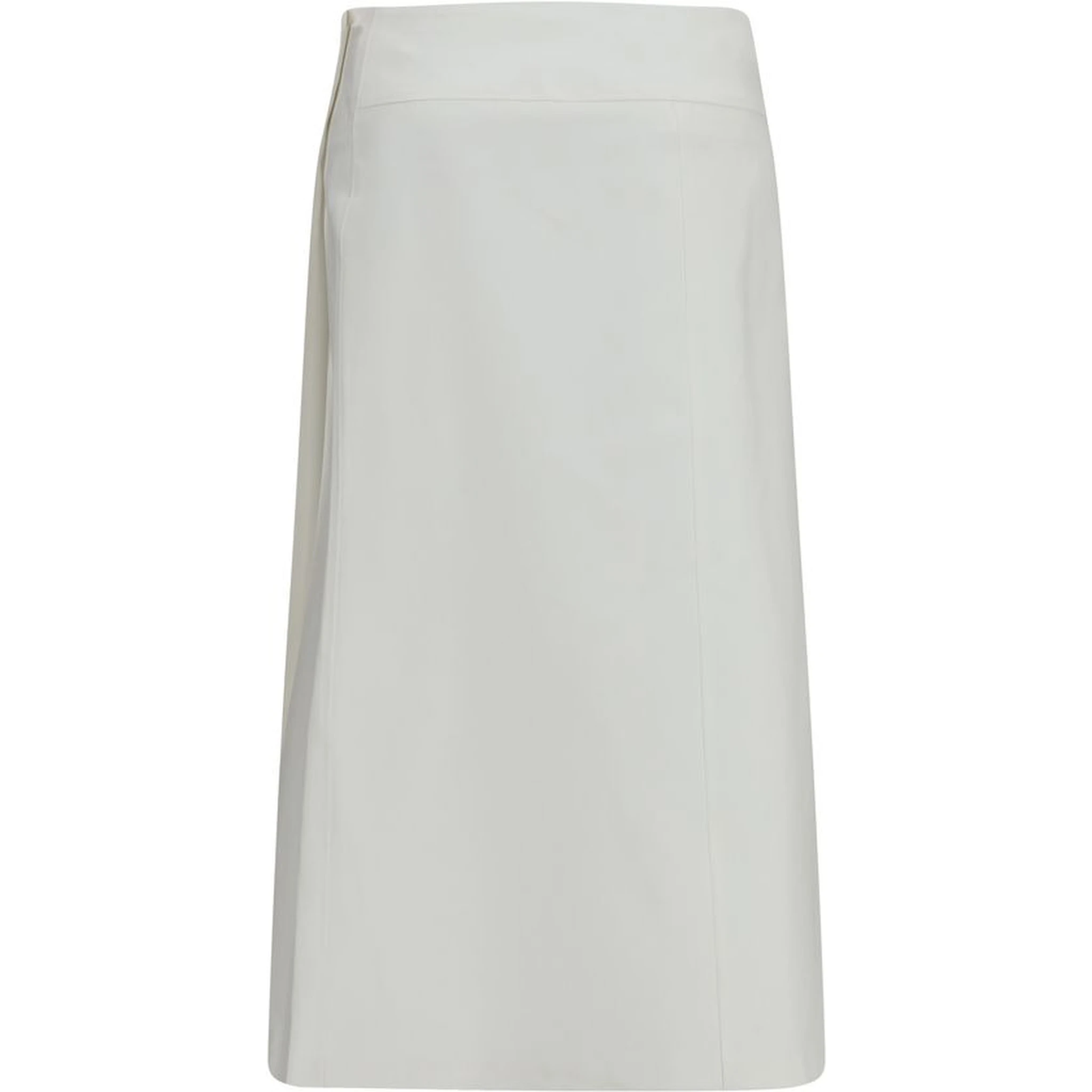 White Cotton Midi Skirt
