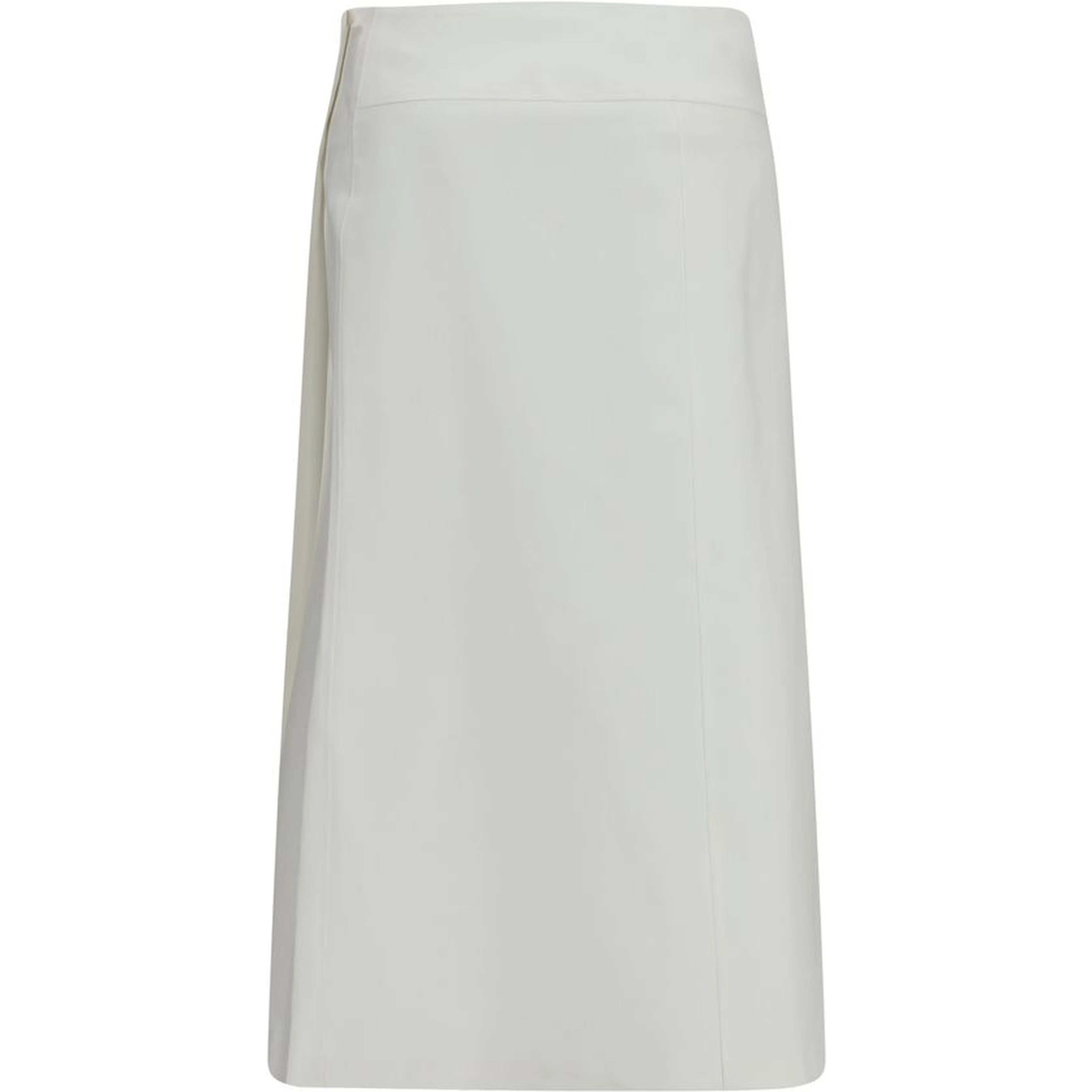 White Cotton Midi Skirt