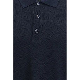 Blue Viscose Polo Shirt