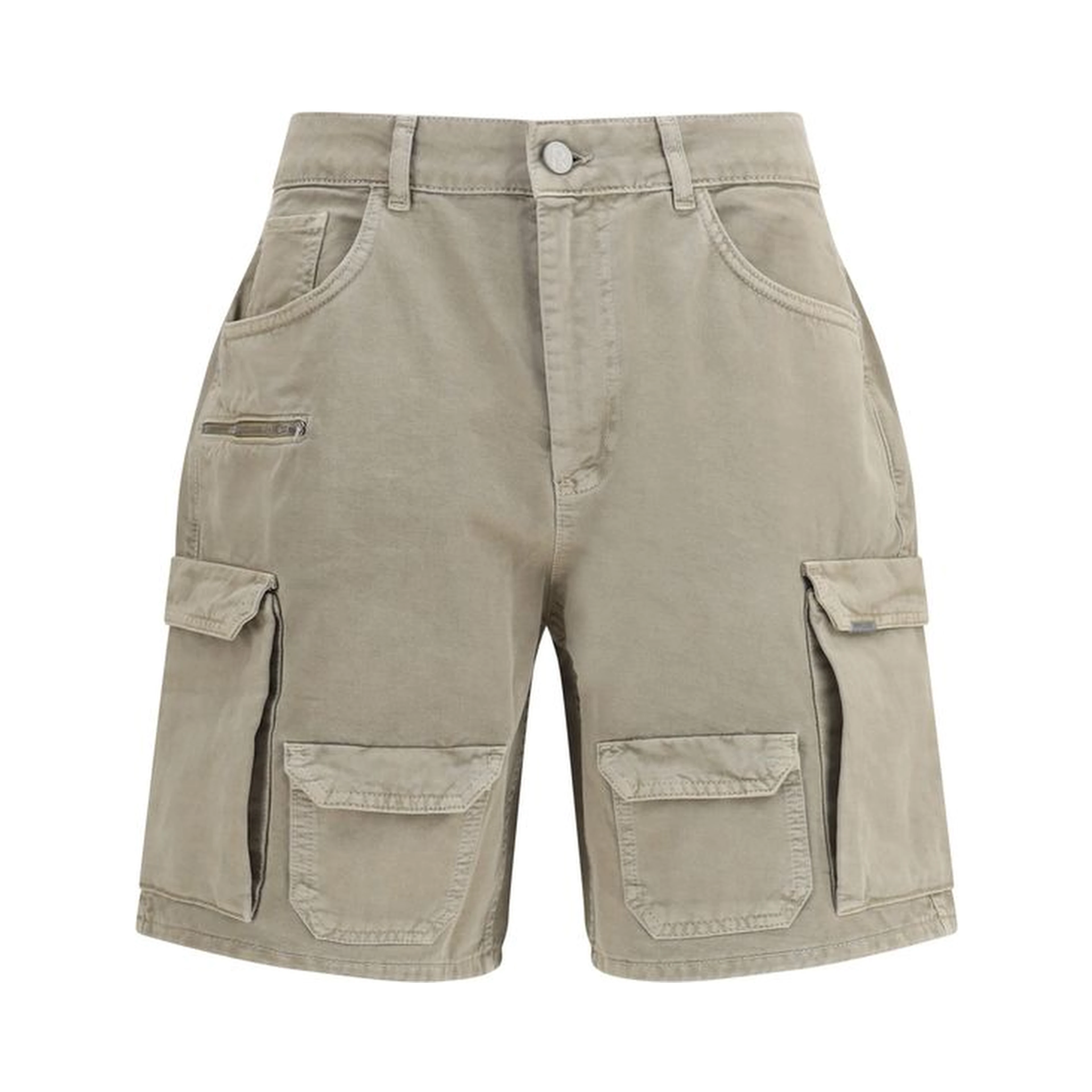 Beige Cotton Bermuda Shorts