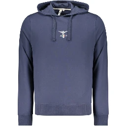 Blue Cotton Men Sweatshirt