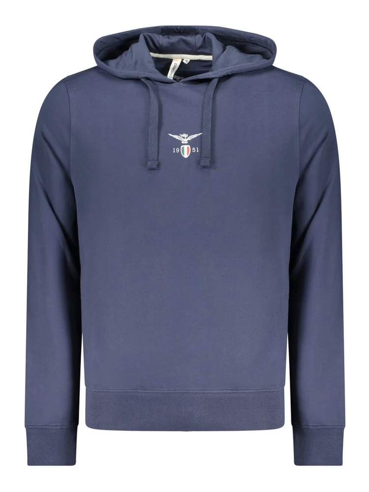 Blue Cotton Men Sweatshirt