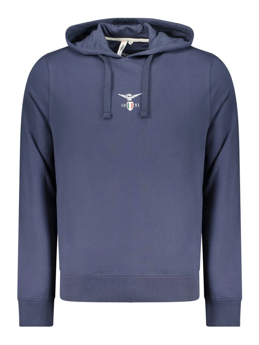 Blue Cotton Men Sweatshirt