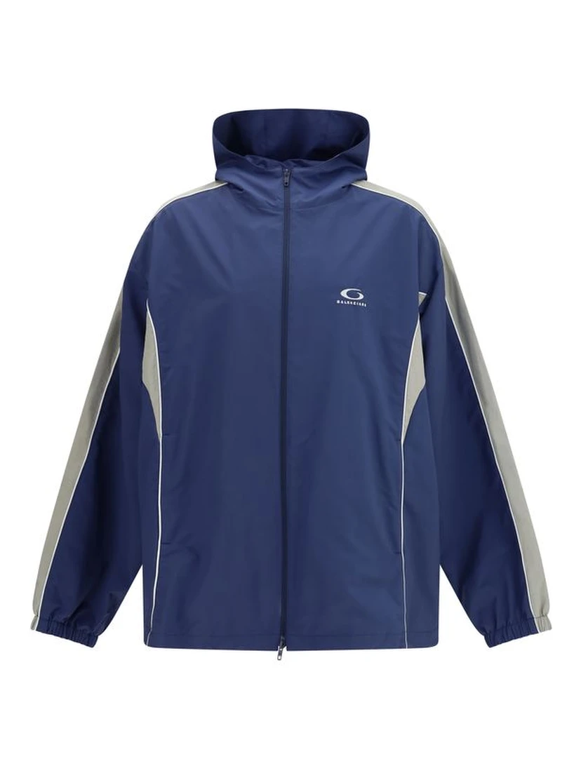 Blue Polyester Shell Jacket