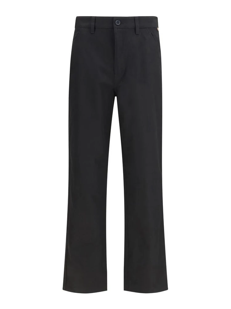Black Cotton Chino Pants