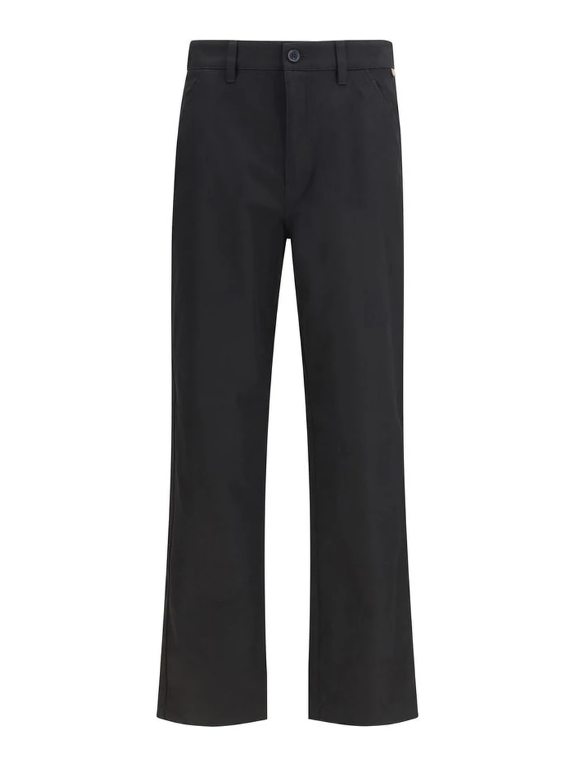 Black Cotton Chino Pants