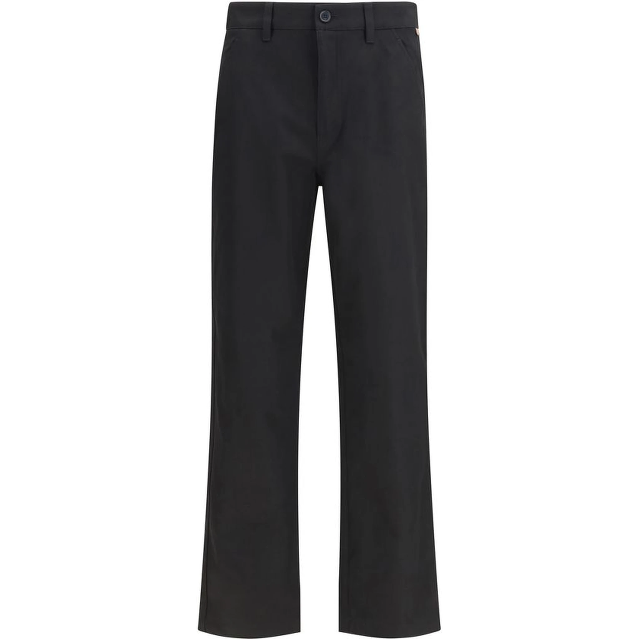 Black Cotton Chino Pants