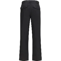 Black Cotton Chino Pants