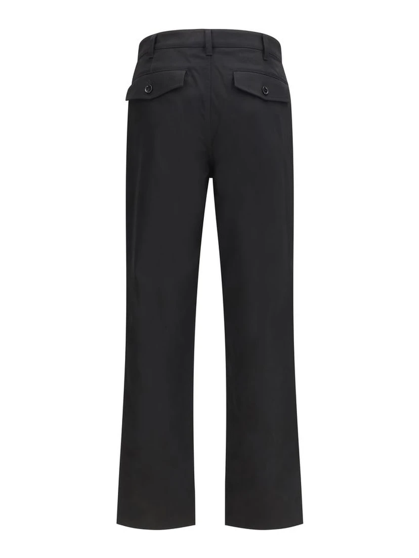 Black Cotton Chino Pants