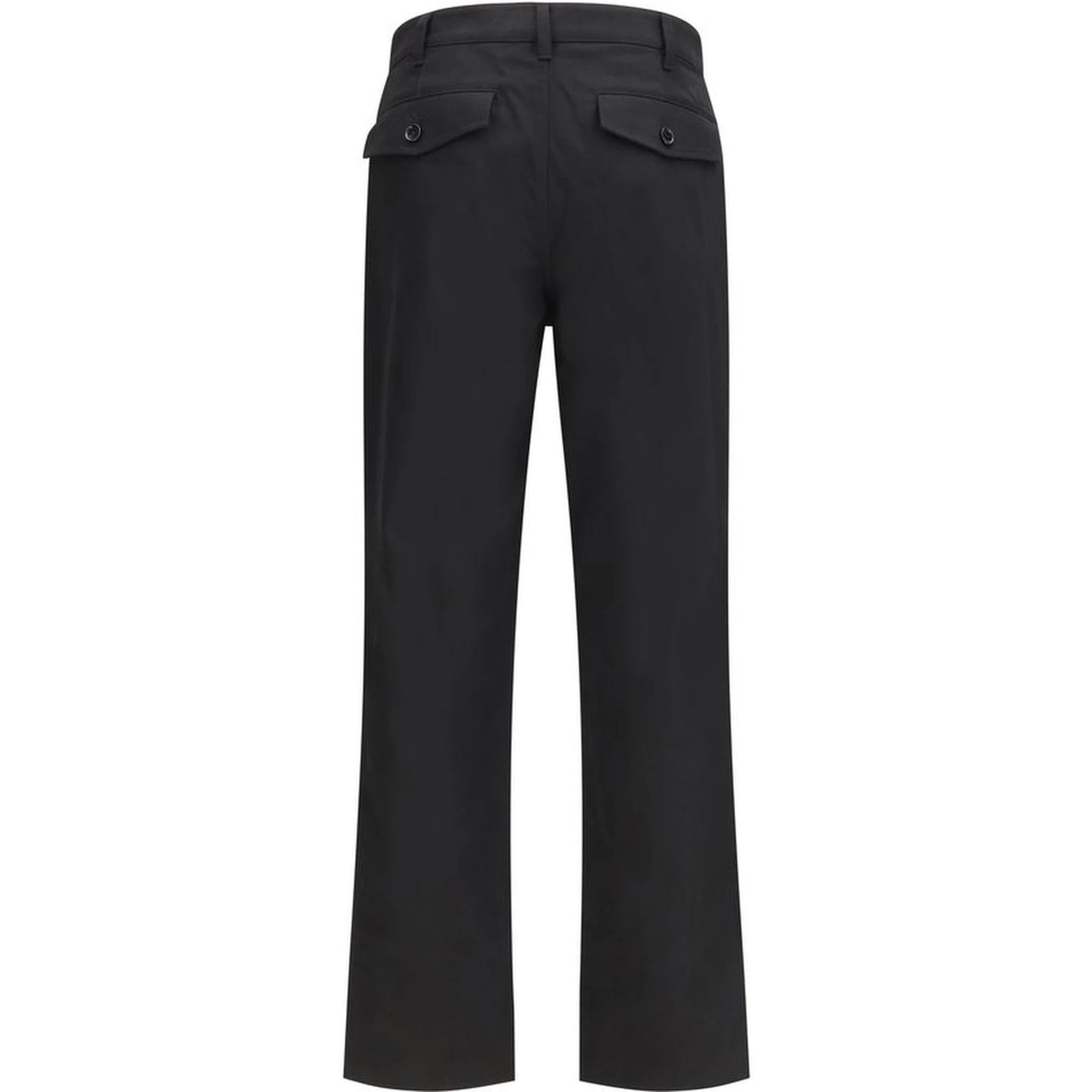 Black Cotton Chino Pants