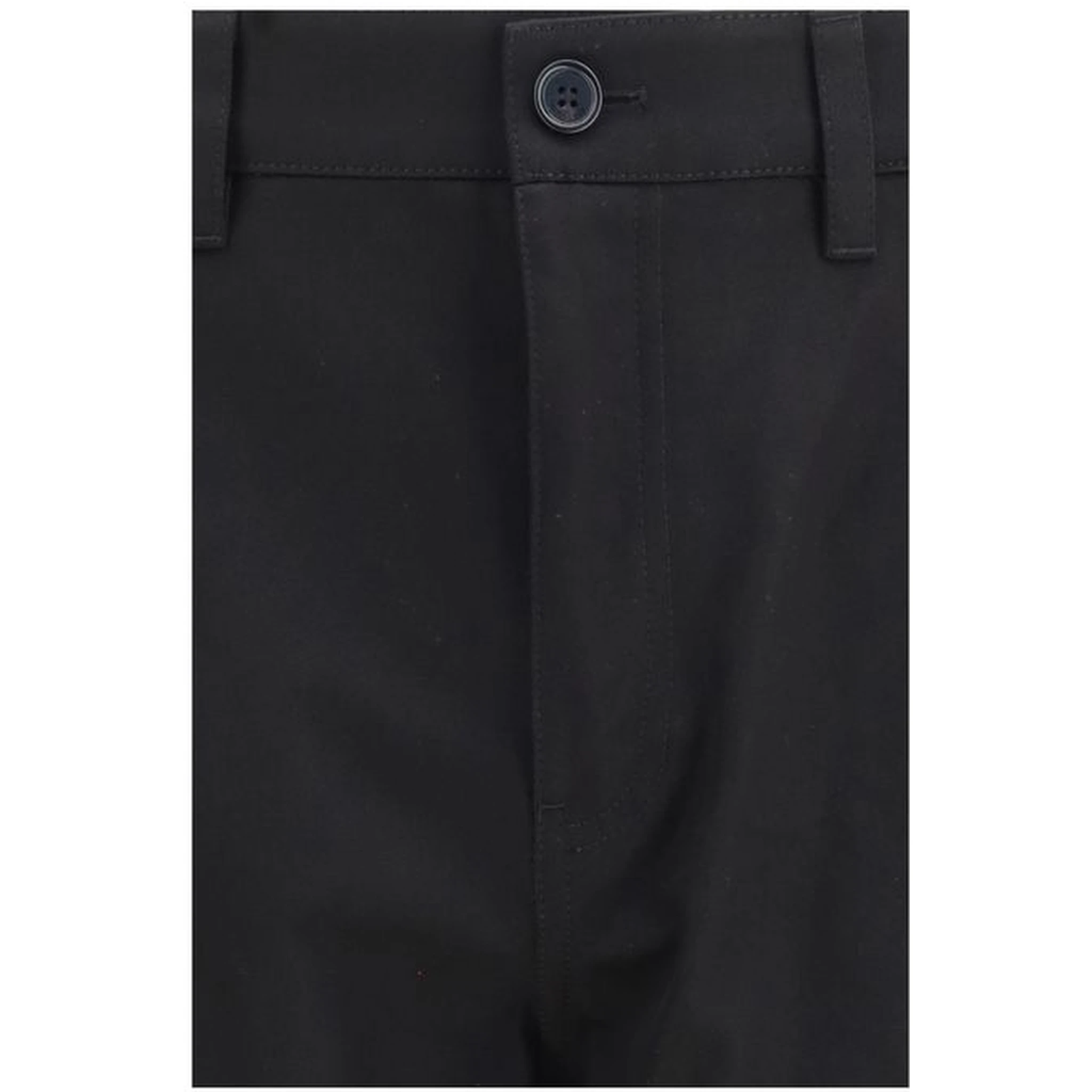 Black Cotton Chino Pants