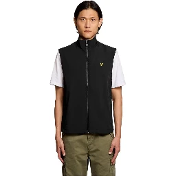 Black Polyester Sleveless Jacket