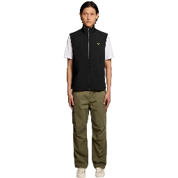 Black Polyester Sleveless Jacket