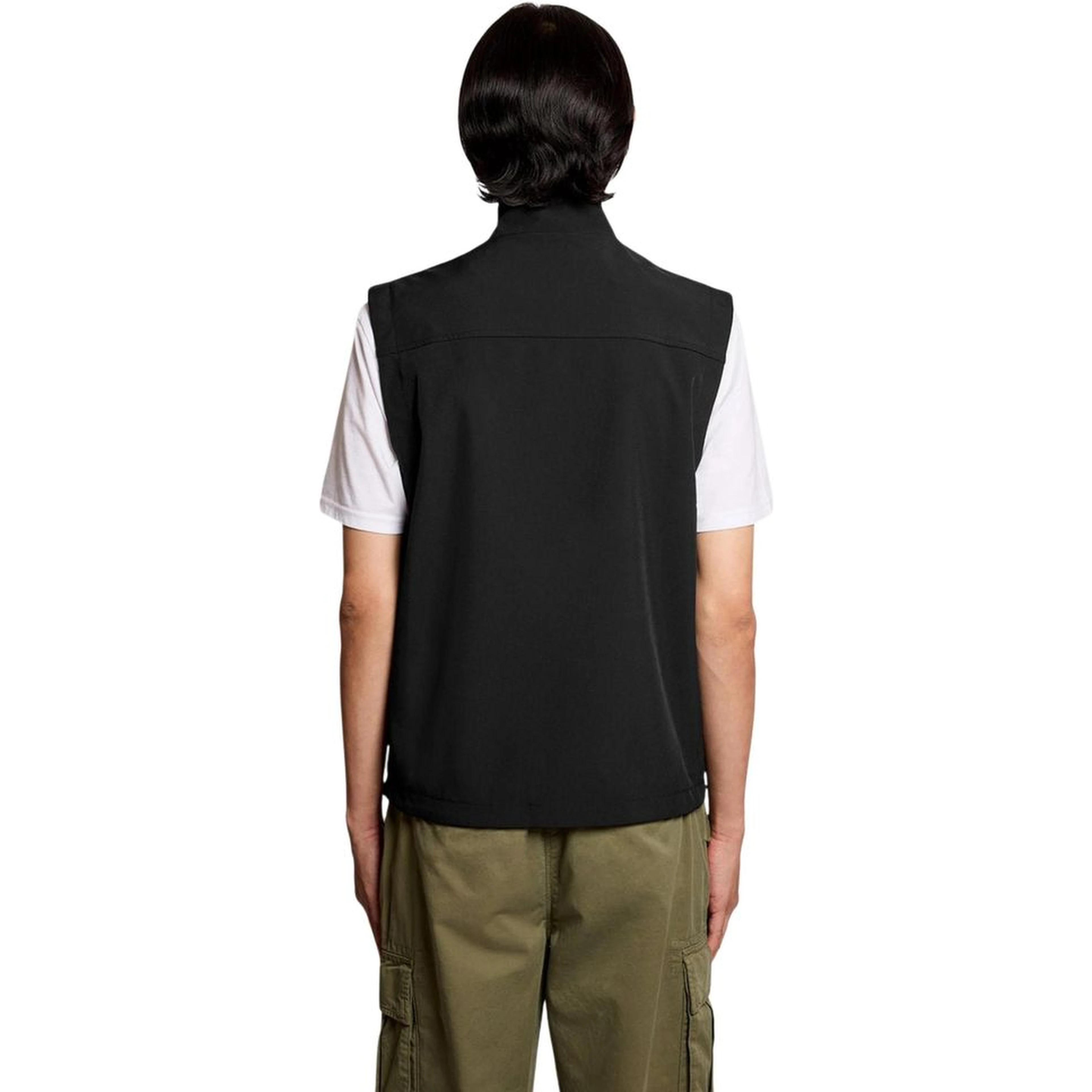 Black Polyester Sleveless Jacket