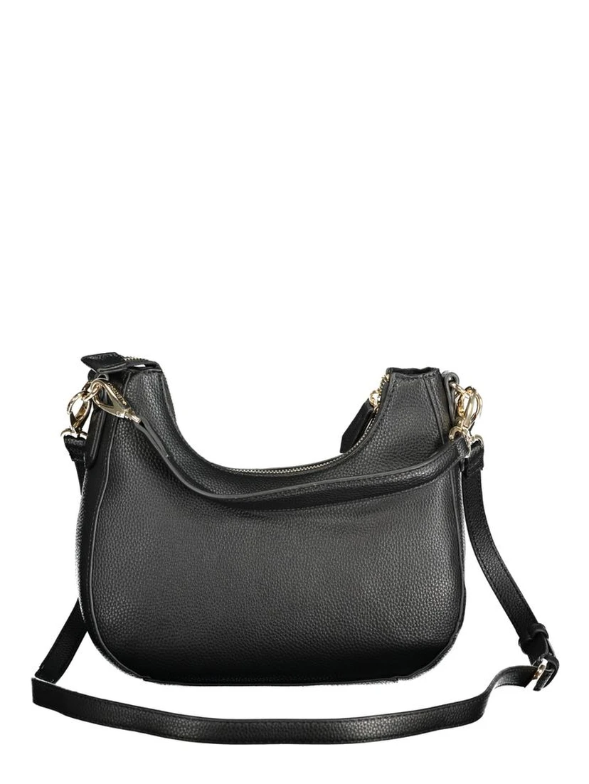 Black Polyurethane Women Handbag