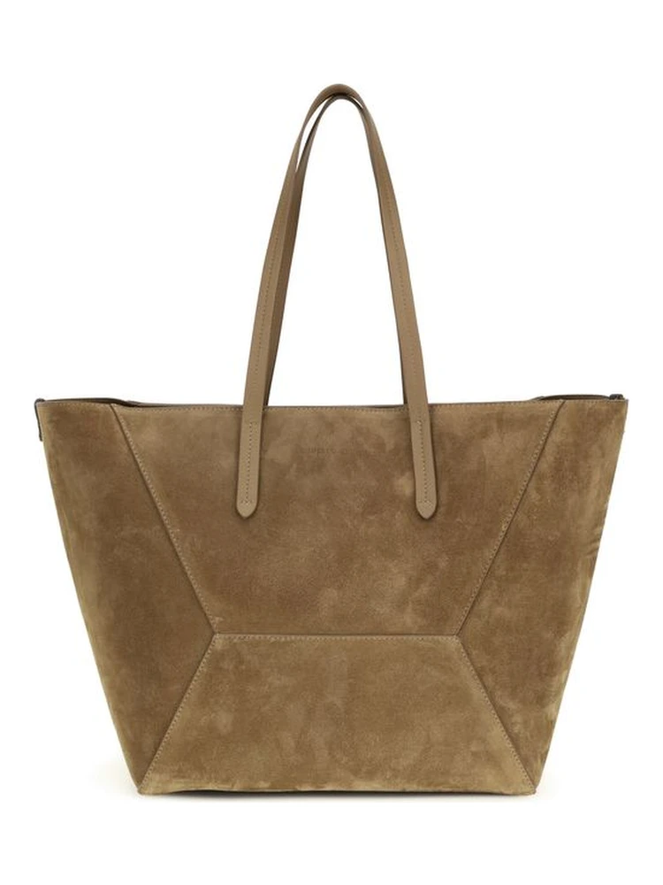 Beige Calf Leather Bos Taurus Shoulder Bag