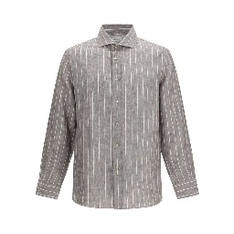 Beige Linen Dress Shirt