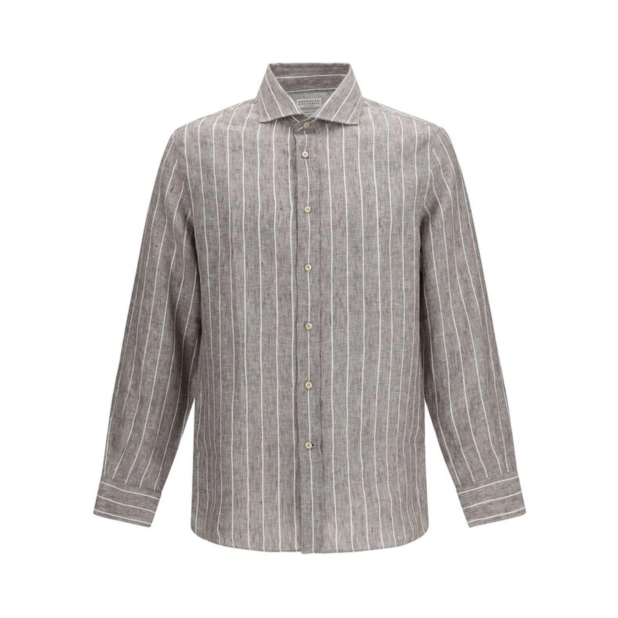 Beige Linen Dress Shirt