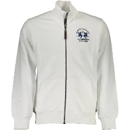 White Cotton Men Sweatshirt