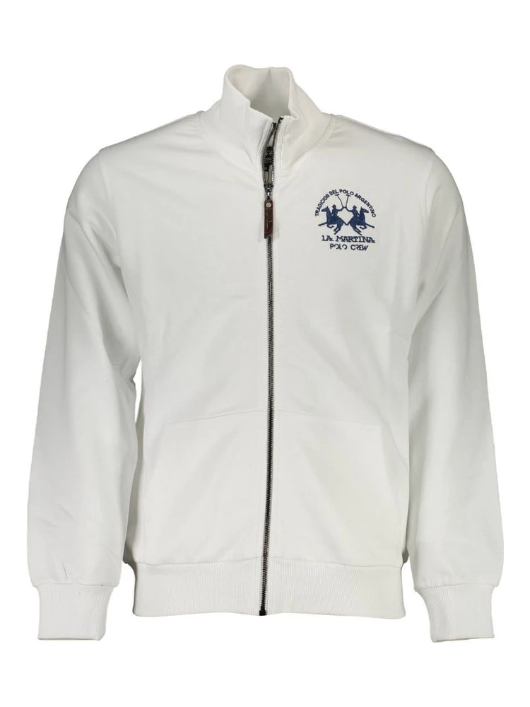 White Cotton Men Sweatshirt