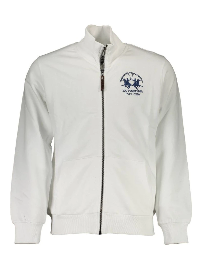 White Cotton Men Sweatshirt