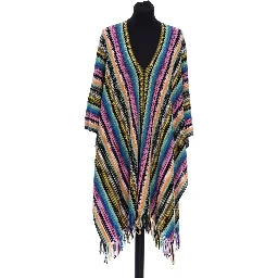 Multicolor Wool Women Poncho
