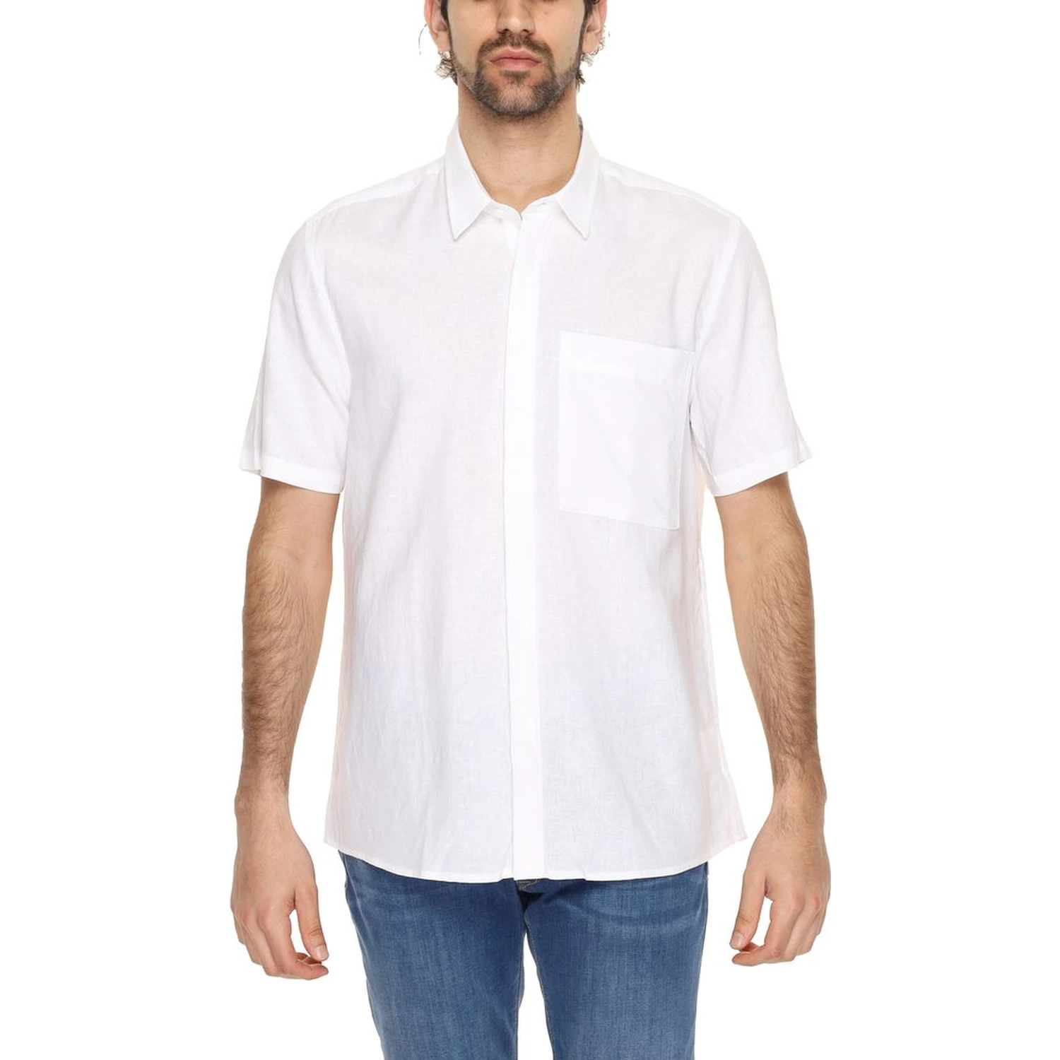 White Linen Shortsleeve Shirt