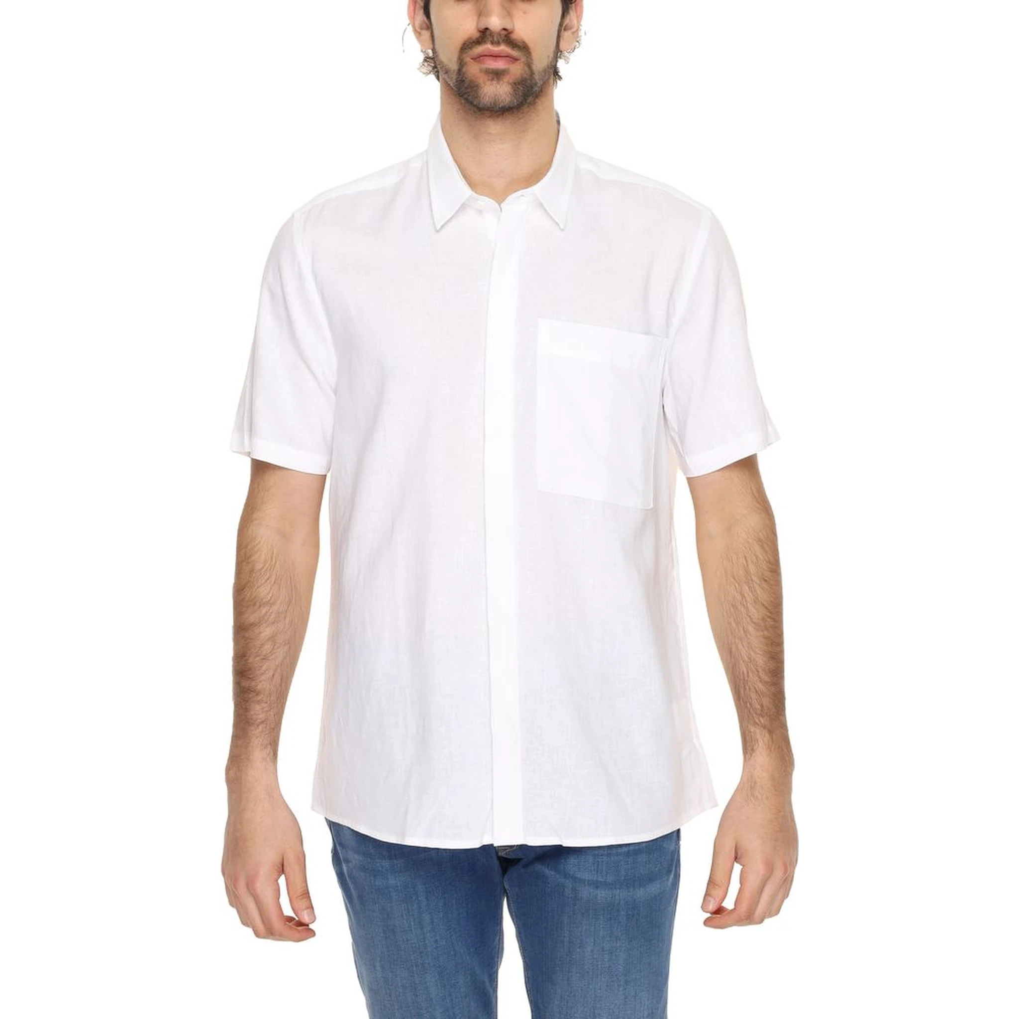 White Linen Shortsleeve Shirt