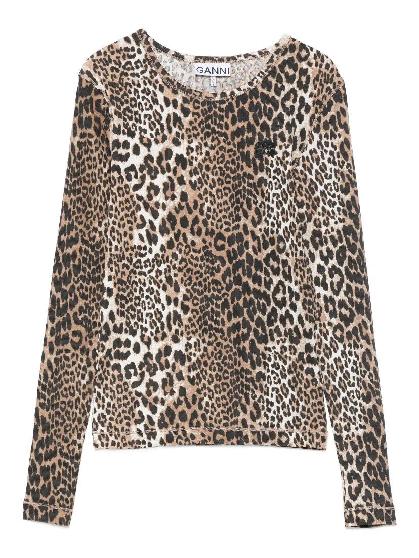 GANNI T-shirts and Polos Brown