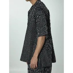 Striped camp collar shirt