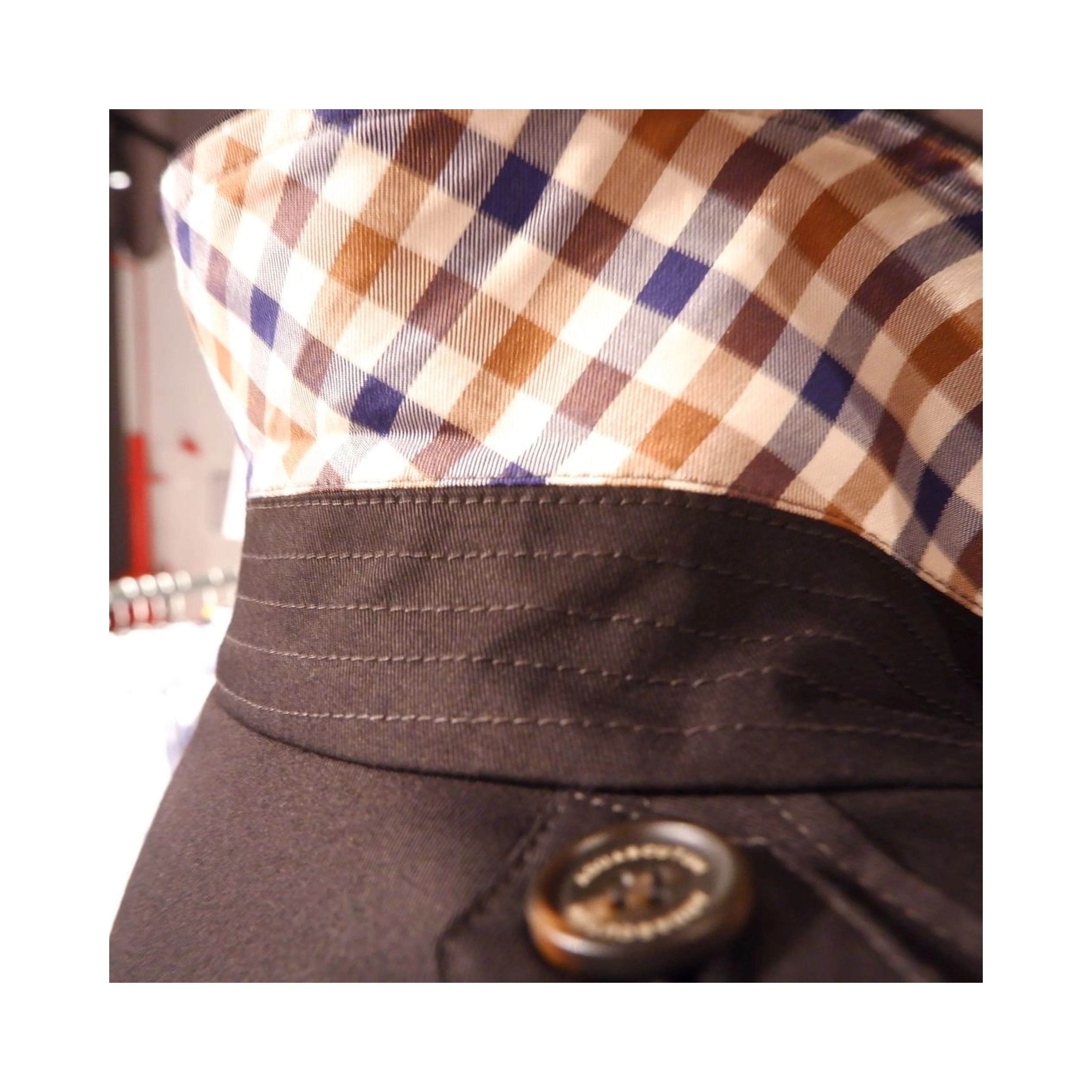 Blue Cotton Men Trench Coat