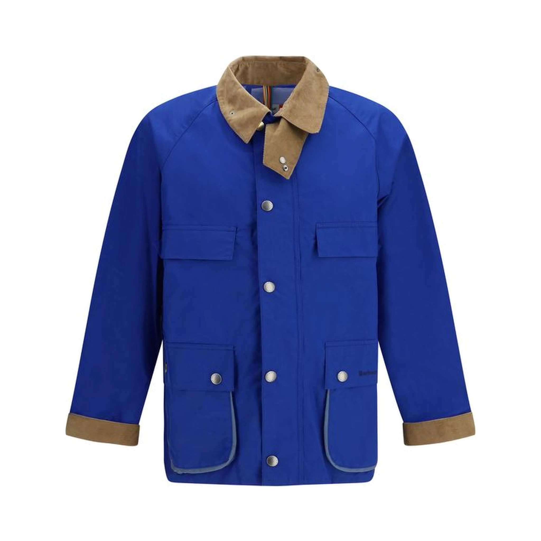 Blue Cotton Full-Length Jacket