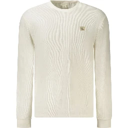 White Cotton Men's Long-Sleeve T-Shirt