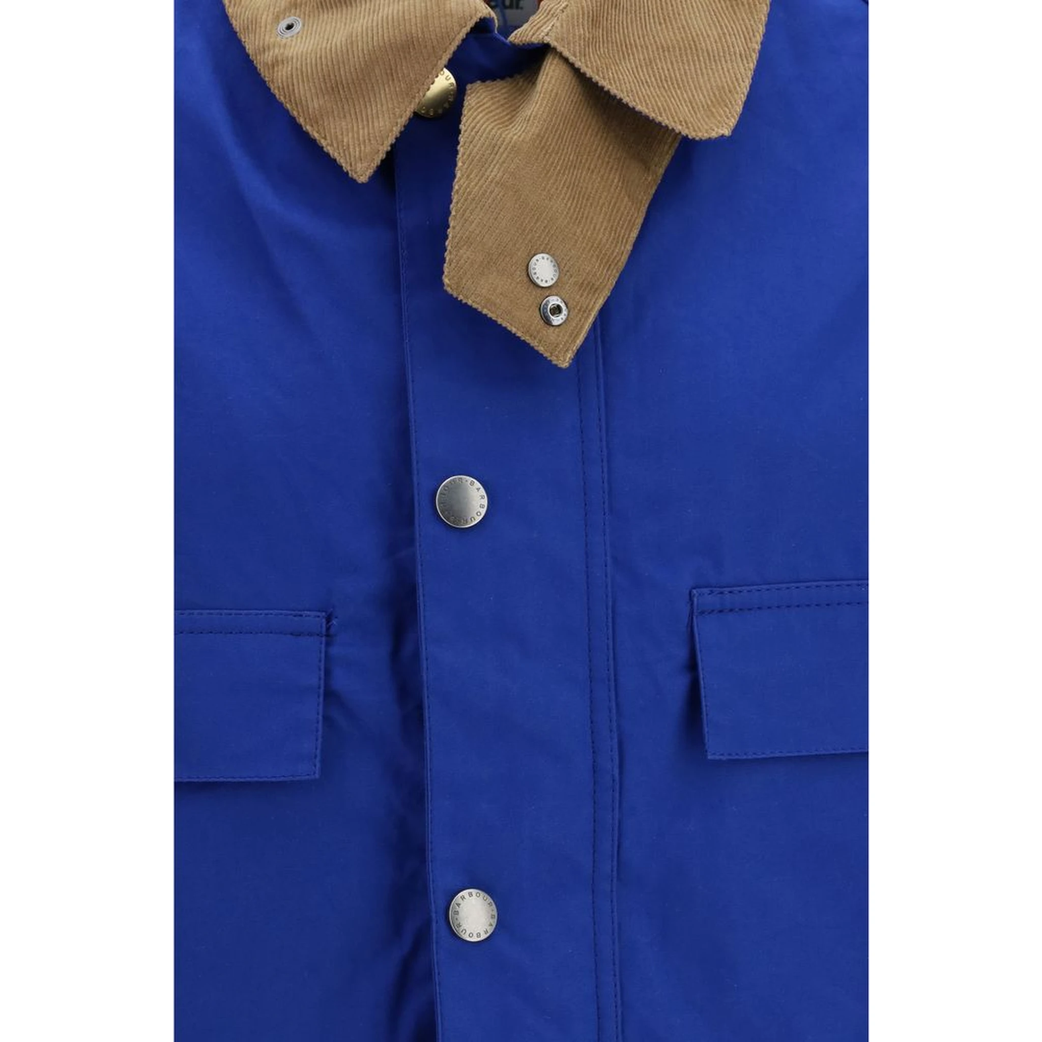 Blue Cotton Full-Length Jacket