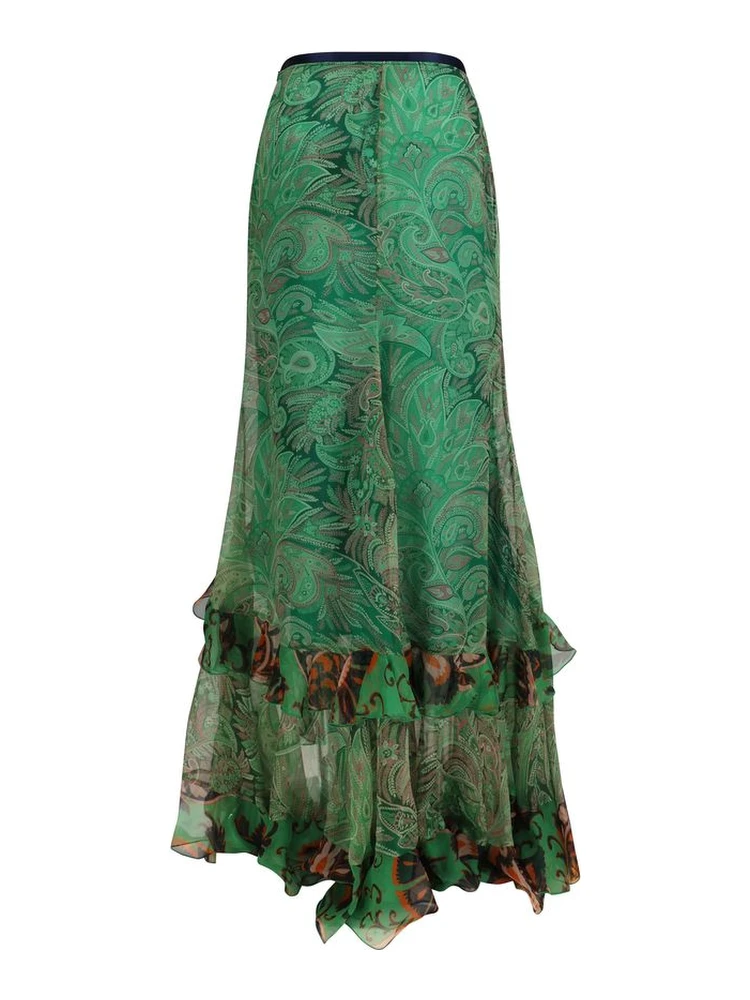 Bicolor Silk Long Skirt alternative