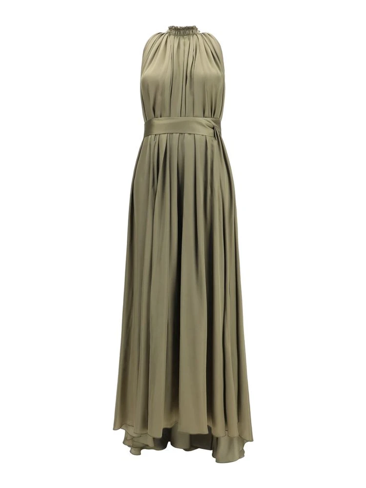 Bicolor Polyester Long Dress