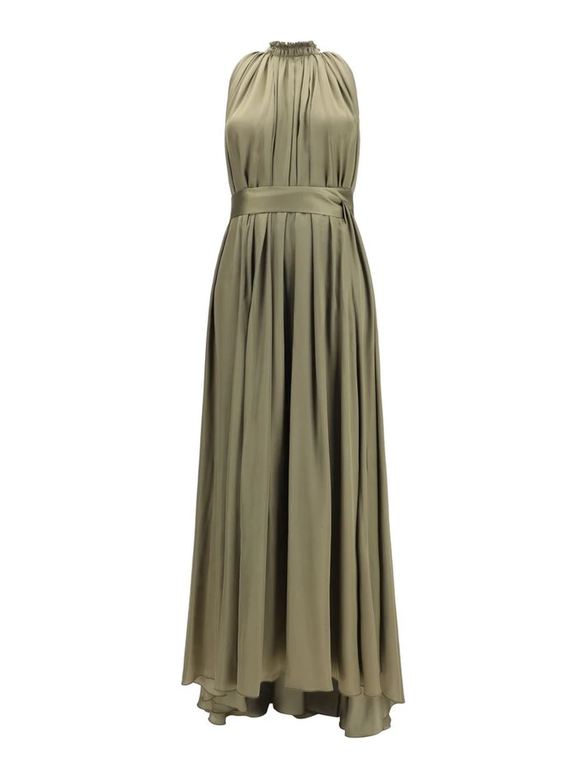 Bicolor Polyester Long Dress