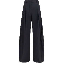 Black Cotton Casual Pants
