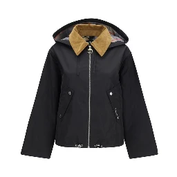 Black Cotton Rain Coat