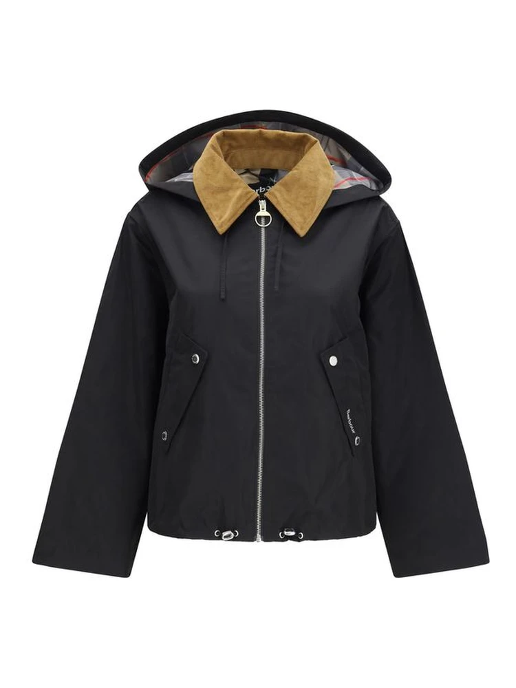 Black Cotton Rain Coat