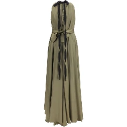 Bicolor Polyester Long Dress